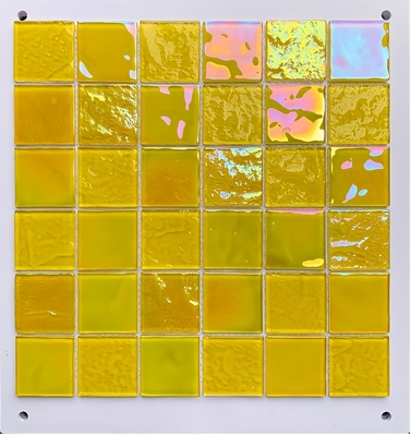 Acid-Resistant and Antibacterial Crystal Glass Swimming Pool Mosaic Tile in Mixed Blue