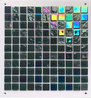 Swimming Pool Mosaic Tiles Spain Strip Iridescent Glass Tile Flower Pattern Glass 306x306MM
