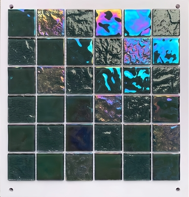 Hotel Swimming Pool Tile Glass Mosaic in Polished Blue Ocean Mix with Shining Surface
