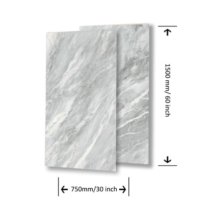750x1000 mm Porcelain Stone Tiles White Marble Glazed Polished for Commercial Bathroom