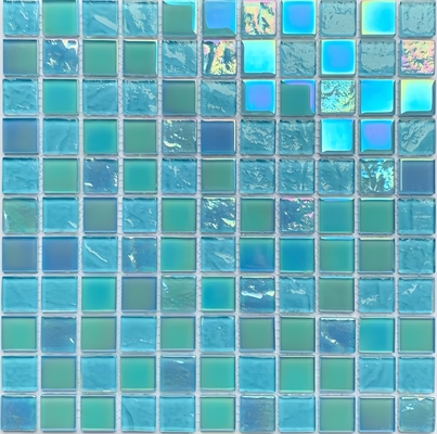 Technique Glass Mosaic Swimming Pool Tiles in Spain Colors 4mm Thickness Affordable