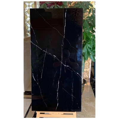 10x60cm Polished Porcelain Tile for Wall Decoration Black and White Check Pattern