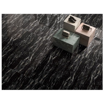 Black Stone Tile Black and Gold Tiles Dubai Import Irregular Stone Mosaic Pool Black Pebble for Wall