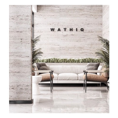 Vitrified White Porcelain Travertine Exterior Wall Tile 1200 x 600 with Glazed Finish
