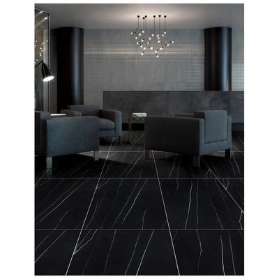 Black Quartzite Floor Wall Tile in Charcoal Black Tiles Black Marbuel Style for Bathroom