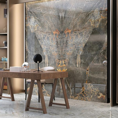 1200x2400mm Brown Marble Bathroom Big Slab Tiles Polished Large Format Porcelain Floor Tile