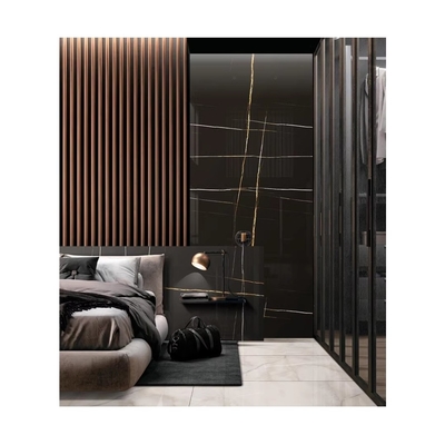 Golden Vein Black Marble Tiles 10x60cm Matt Black Skirting Polished Porcelain Tile Carpet Tiles