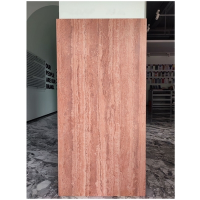 High End Living Room Floor Waterproof Porcelain Tiles in Reds / Pinks Travertine Look