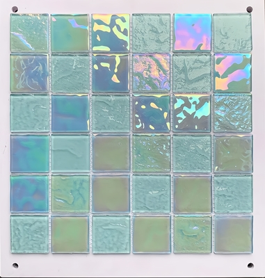 Swimming Pool Mosaic Tile Mixed Blue Green Glass Crystal Glass for and Wear-Resistant