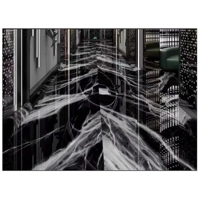 Marocan Abstract Black and White Porcelain Chevron Tiles for Vitrified Bathroom Floor