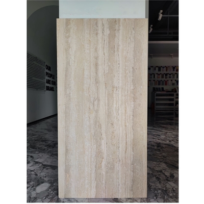 Travertine Pattern Stone Effect Bathroom Floor Tiles 24x48 600x1200 for Anti-slip Wall