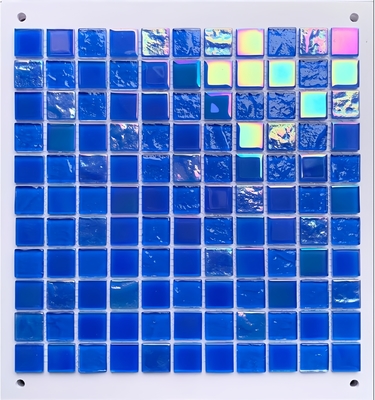 4mm Crystal Glass Mosaic Tile Perfect for a Mediterranean Sea Inspired Swimming Pool