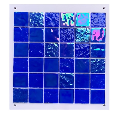 20/25x20/25mmx4mm Luminous Ceramic Mosaic for Swimming Pool/Bathroom Grey Light Blue