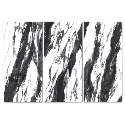 60x120 Shiny Black and White Stone Porcelain Floor Tiles for Modern Design 50 Pieces
