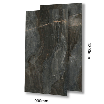 Technique Vitrified Tiles Marble Effect Stair Step Tiles in Black 3D Floor Tiles for Hall