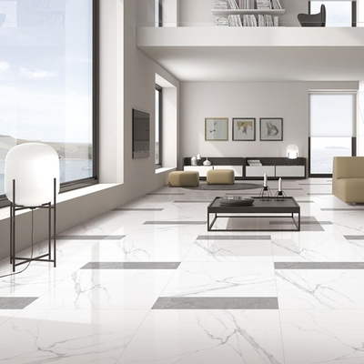 Flooring Essential 600x600 Italian White Marble Look Glazed Porcelain Vitrified Tiles