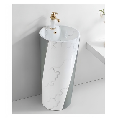 Small Round Ceramic Basin European Style Bathroom Sink for Home Hotel or Restaurant