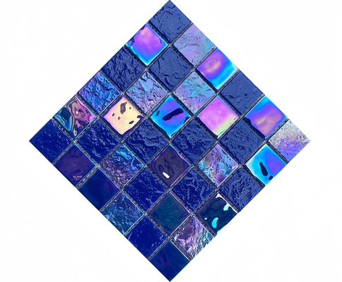 Crystal Glass Mosaic Tile for Swimming Pool 4mm Thickness Sheet Size 306x306MM Bathroom