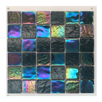 Glitter Glass Mosaic Tiles for Swimming Pools Modern Design Style 12 Pieces