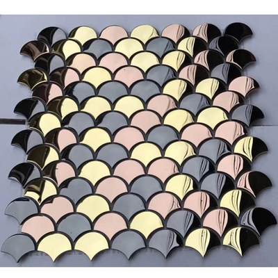 Interior Tiles Crackle Glass Stainless Steel Mosaic for Swimming Pool Wall Decoration