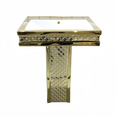 Custom One Piece Toilet Pedestal Ceramic Sanitary Ware Sink for Luxury Hotel Bathroom