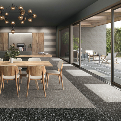 30x30 Black and White Terrazzo Cement Colored Floors Tiles for Paving Vitrified Tiles