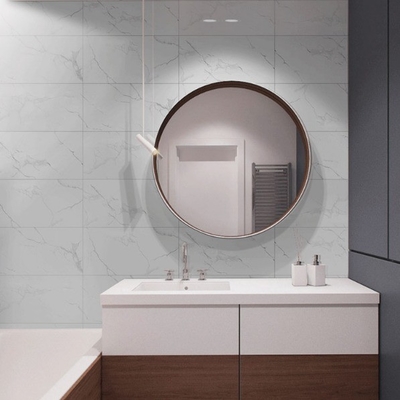 600x600mm Nano White Porcelain Tiles Kitchen Wall Ceramic Tile with Artistic Border
