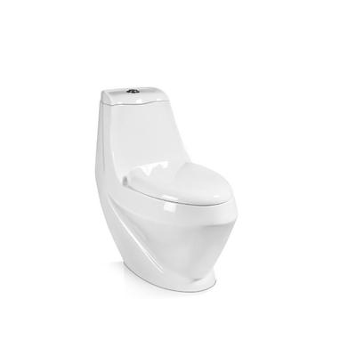 Upper Cistern Wc Ceramic One-Piece Toilet for Bathroom Set Floor Mounted Installation