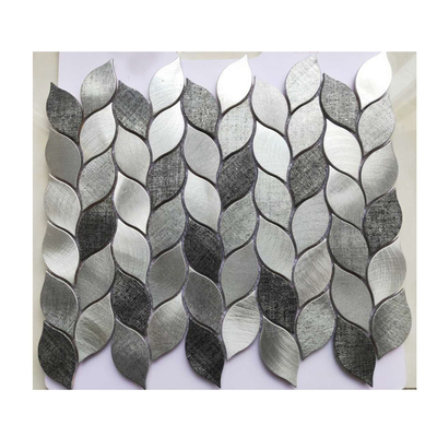 Leaf Shape Metal Mosaic Backsplash Tile for Interior Wall Decoration Irregular Design