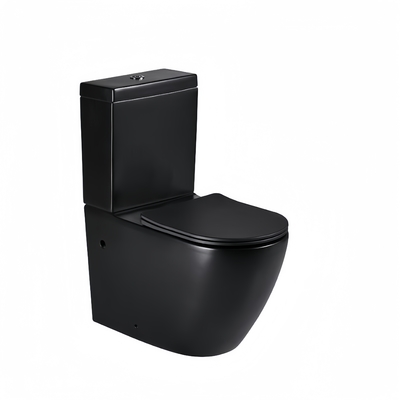 Floor Mounted Matt Black Monoblok Toilet Luxury Two Piece Bathroom Sets 680x370x830mm