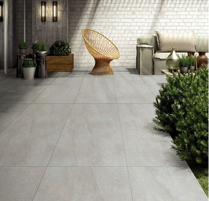 Non Slip Sand Texture Porcelain Floor Tiles in Gray Vitrified Tiles for House Exterior