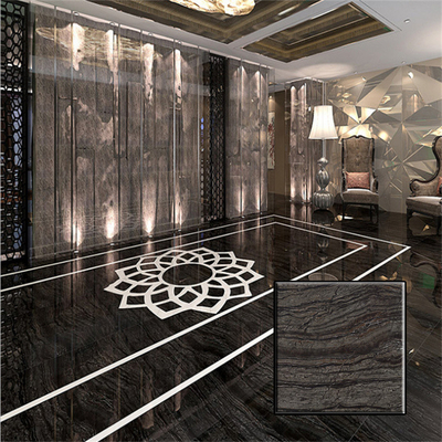 Antibacterial Super Black 600x600mm Polished Ceramic Floor Tile for Modern Bathroom