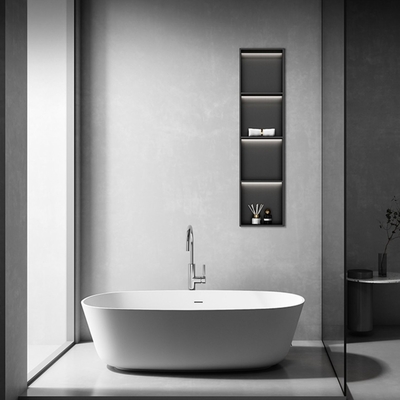 Polished Stainless Steel Recessed Shower Niches Shelves Systems with Matte Finish