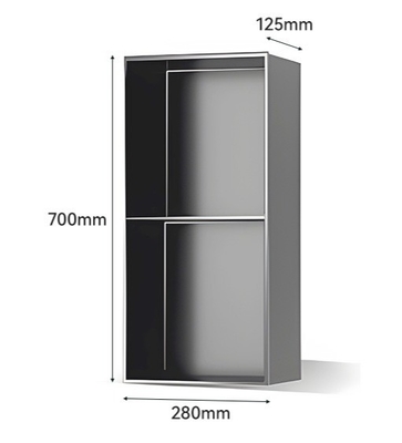 Gunmetal Black Wall-inserted Niche for Shower Room 600x280x120mm Modern Design Style