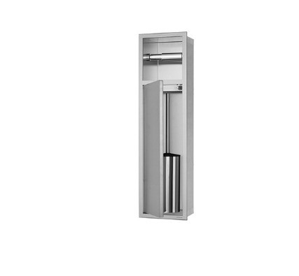 Stainless Steel Built-in Wall Niche Bathroom Toilet Brush with Lights Decoration