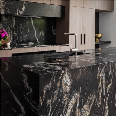 Polished Glazed Slabs Sintered Stone Kitchen Countertop Benchtops with Ceramic Finish